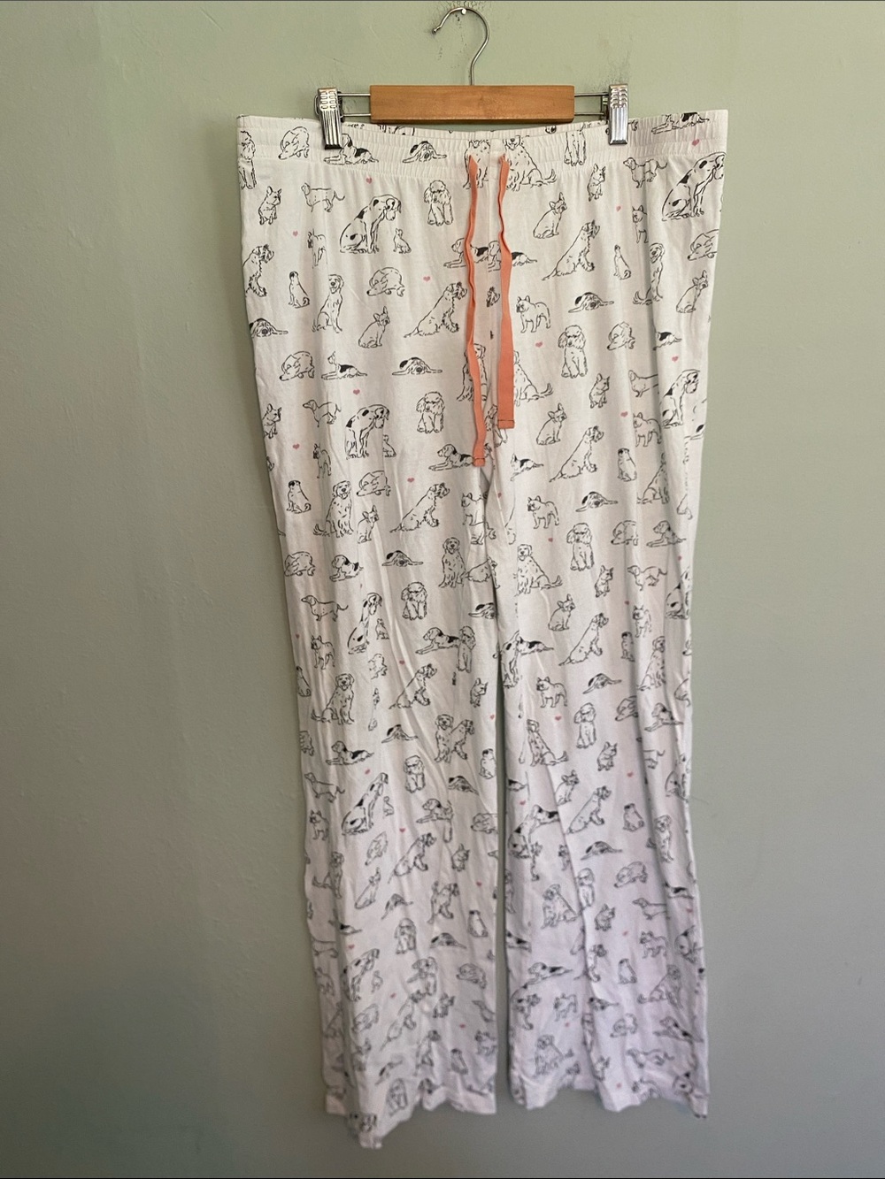 PJ Salvage Women’s White Dog Print Pajama Pants Size Large